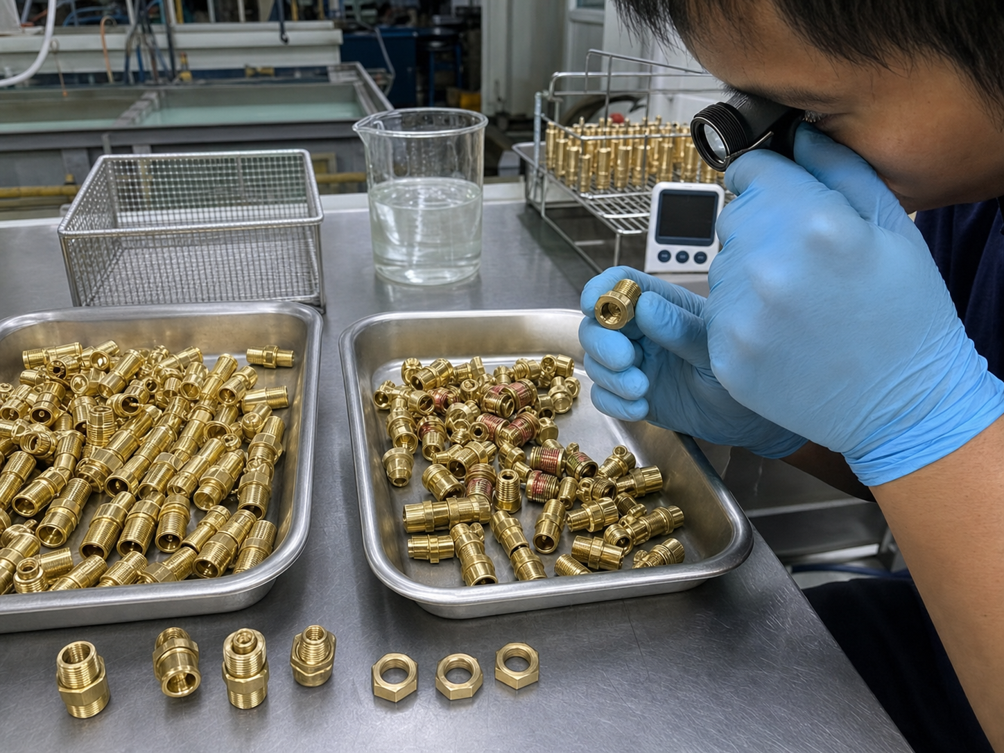 黄铜件清洗钝化后冒出红斑，问题不一定出在药水
