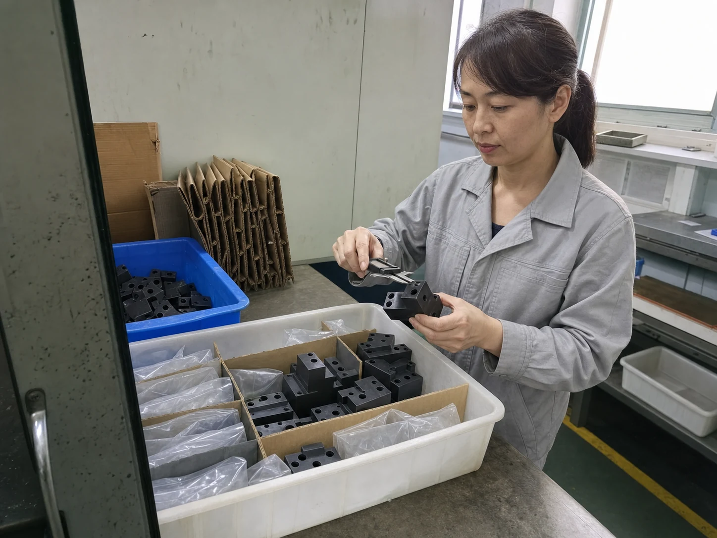 40Cr快换夹紧块发黑后在包装台检查分格隔袋与数量对应